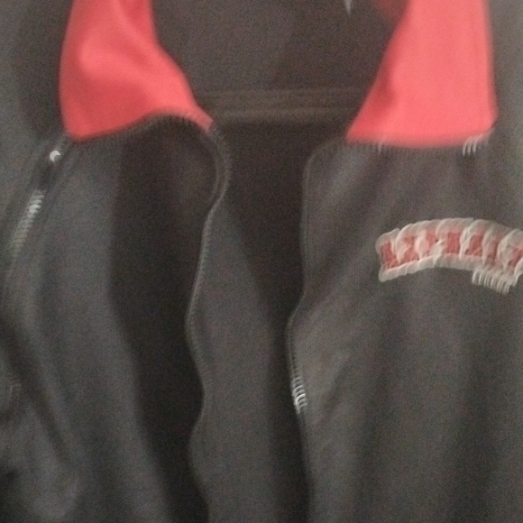 Men's Black and Red " Warm Up Jacket - Picture 7 of 15